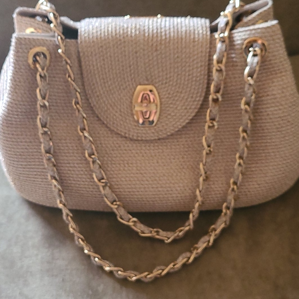 Eric Javits Metalic Gold Chain Shoulder Bag